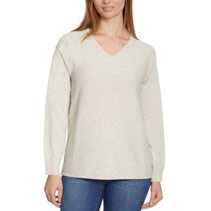 NWT Ella Moss Women's Soft Ribbed Knit V-Neck Sweater